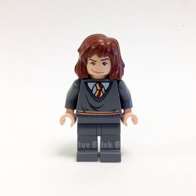 LEGO Minifigure-Hermione, Gryffindor Stripe Torso, Dark Bluish Gray Legs, Sleeping / Awake Face-Harry Potter / Goblet of Fire-HP065-Creative Brick Builders